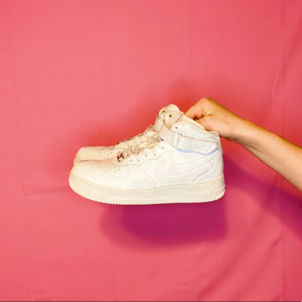 hightop white nike AF1s!!